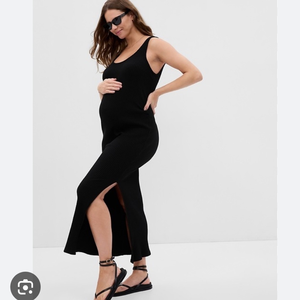 LIKE NEW GAP Maternity Rib Maxi Tank Dress - Like New - Black - Small